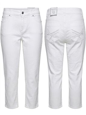Chico's White Cropped Jeans with Studded Back Pockets